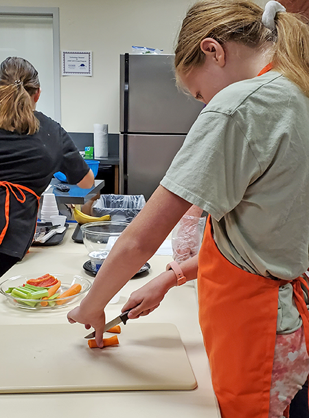 girl chopping