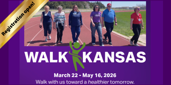 People walking on a track for Walk Kansas!