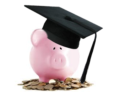 pIGGY BANK WEARING A MORTAR BOARD