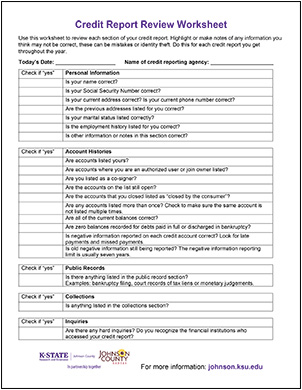 credit worksheet