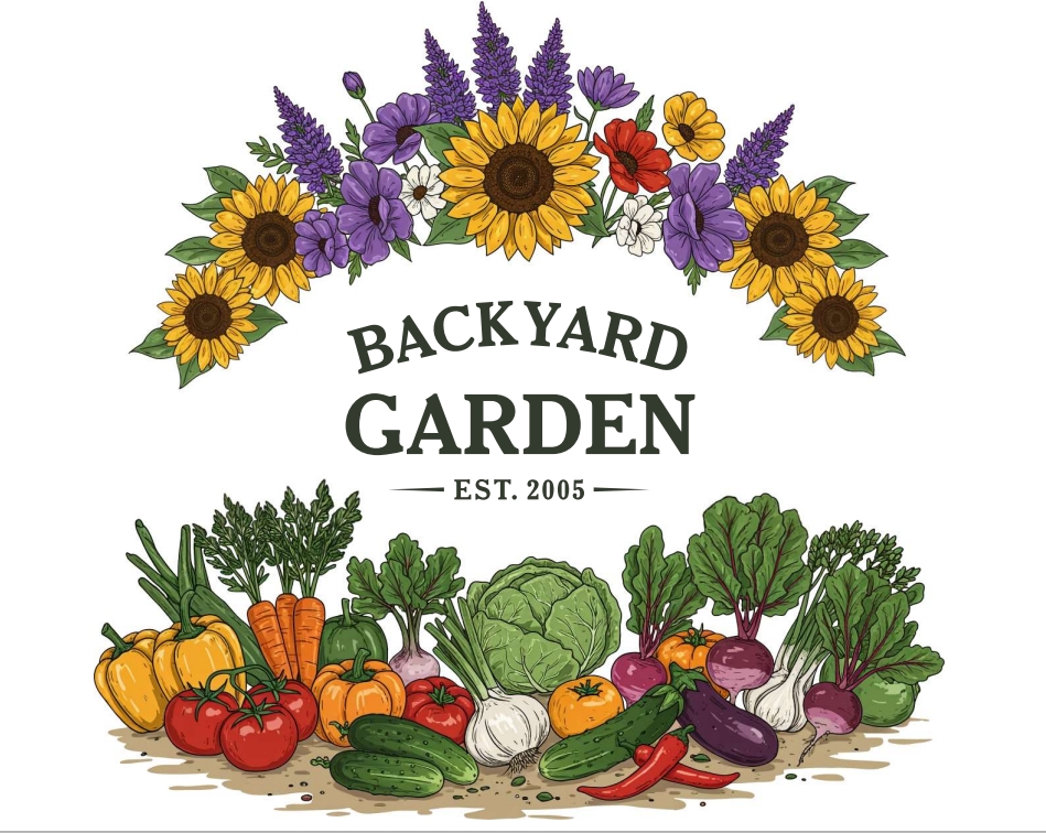 Backyard Garden graphic for anniversary celebration